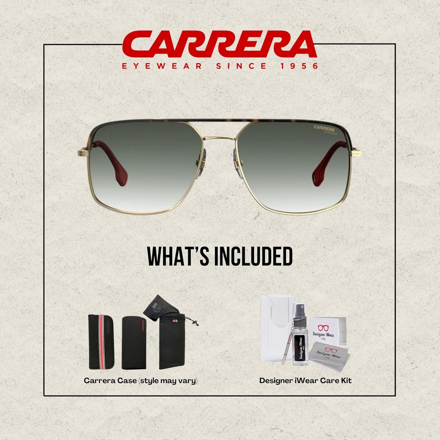 CA152/S Square Sunglasses for Men + BUNDLE with Designer Iwear Eyewear Kit