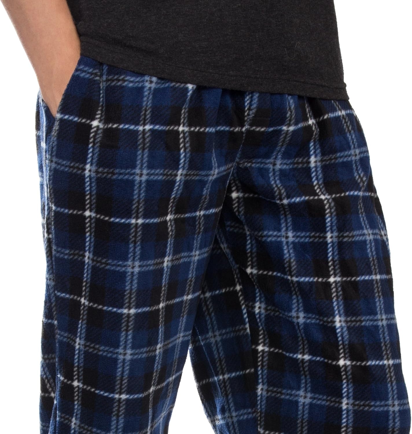 3 Pack Plaid Mens Pajama Pants Set Bottoms Fleece Lounge Sleepwear Pjs with Pockets Microfleece