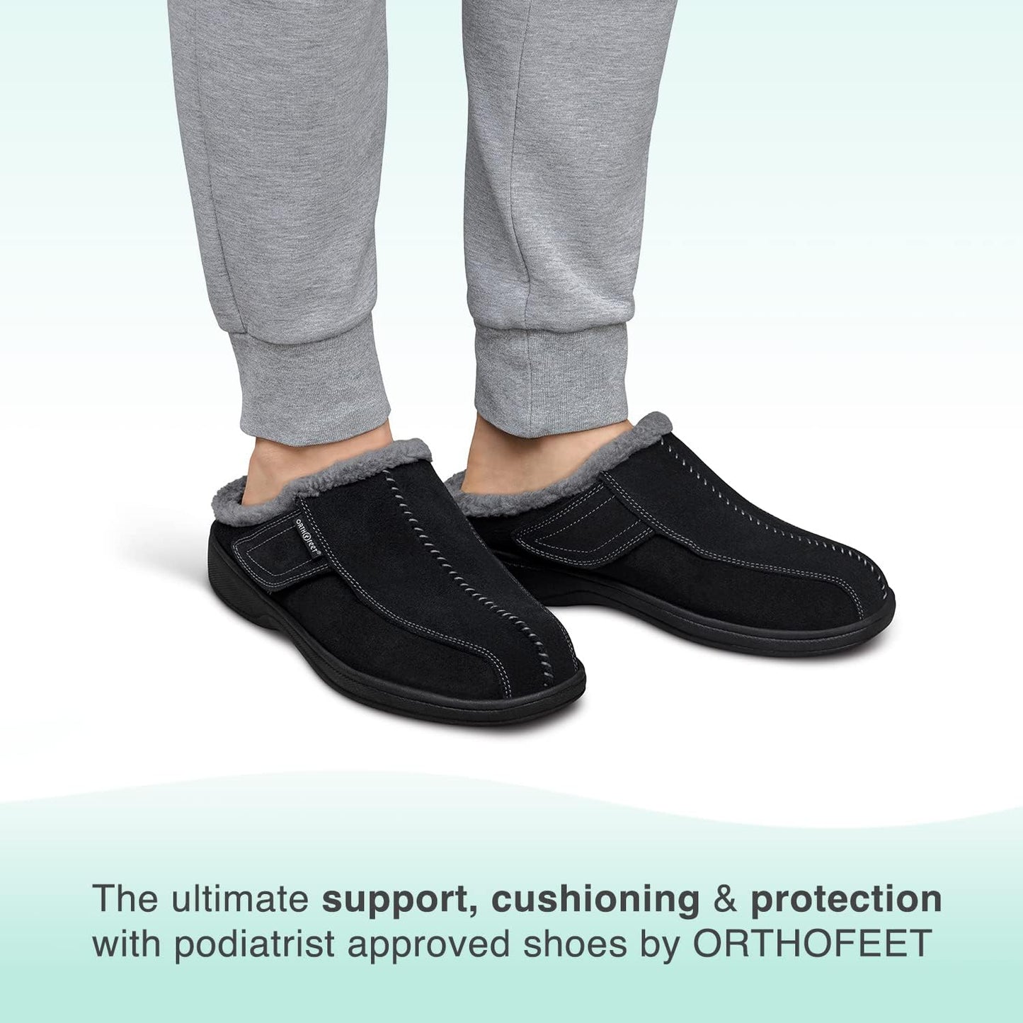 Innovative Orthopedic Slippers for Men - Ideal for Plantar Fasciitis, Foot & Heel Pain Relief. Arch Support Slippers, Cushioning Ergonomic Sole & Extended Widths - Asheville