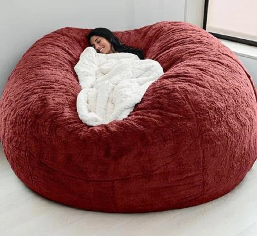 Dropshipping Fur Giant Removable Washable Bean Bag Bed Cover Living Room Furniture Lazy Sofa Cover